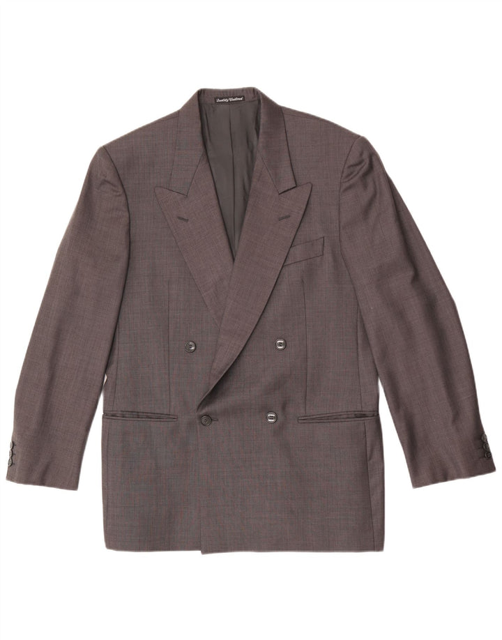 Oreste Boggio Casero Mens Double Breasted Blazer Jacket UK 38 Medium Grey