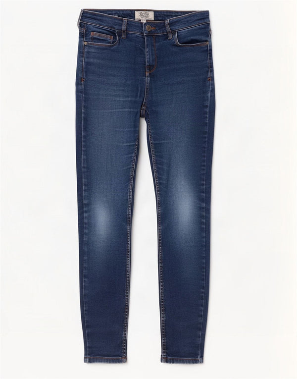Calça jeans skinny feminina Fat Face UK 12 W32 L29 algodão azul