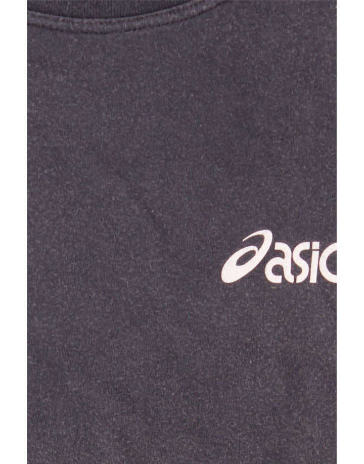 Asics Mens Graphic T-Shirt Top Medium Navy Blue Cotton