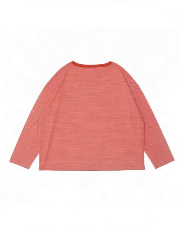 Marks & Spencer Womens Top Long Sleeve UK 20 2XL Red Pinstripe Polyester