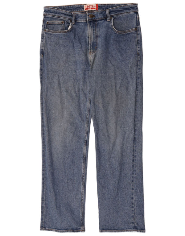 Lee Mens Riders Straight Jeans W36 L30 Azul Algodão
