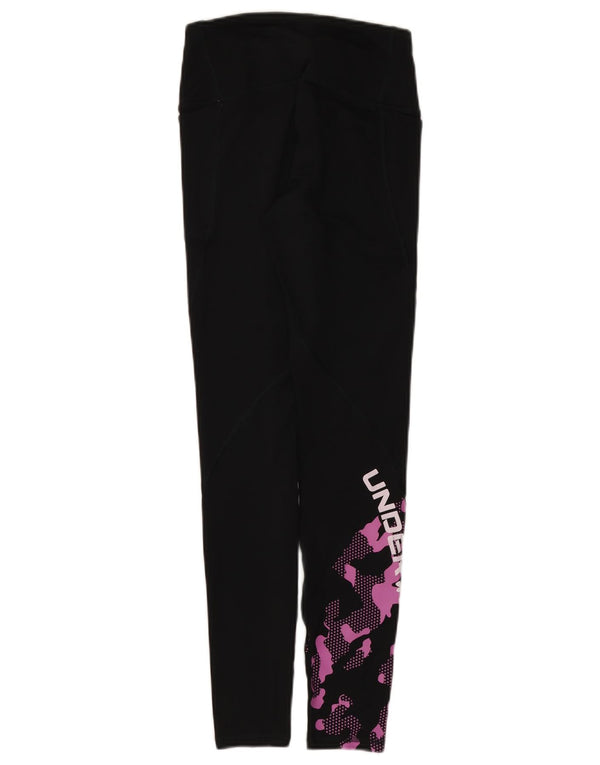 Under Armour Womens Cold Gear Grafiske Leggings UK 4 XS Black Camouflage