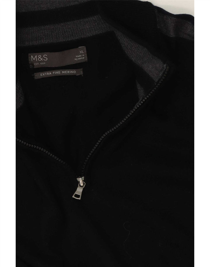 Marks & Spencer Męski sweter z zamkiem błyskawicznym XL, kolor czarny