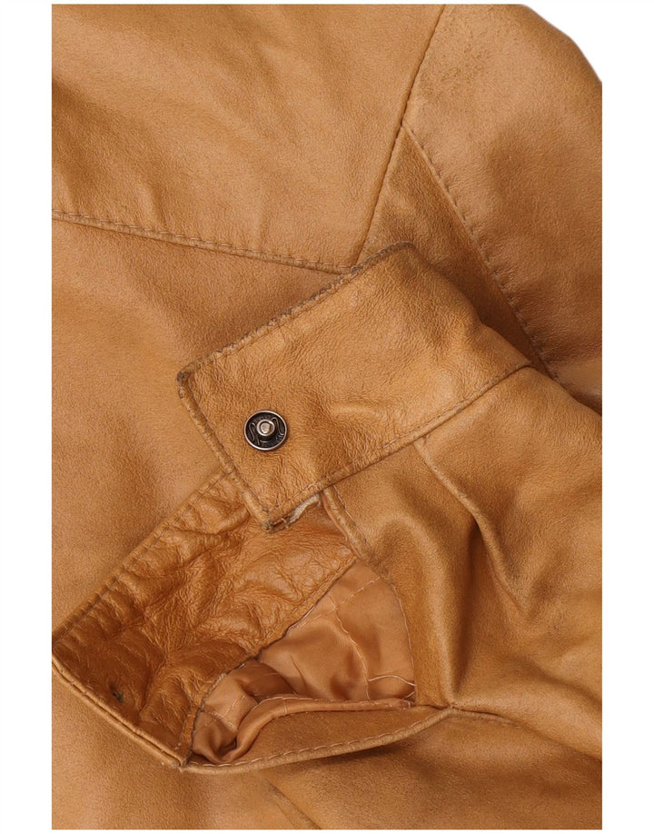 Vintage Mens Leather Jacket UK 36 Small Brown