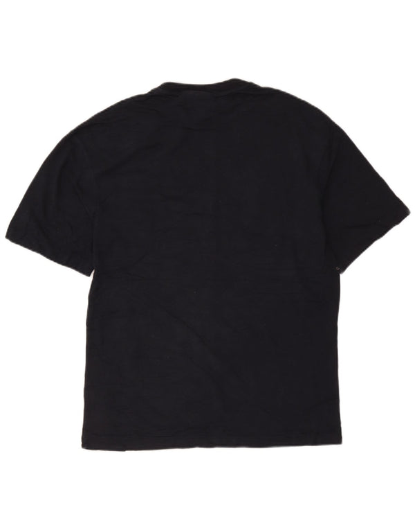 Zara Homme Graphic T-Shirt Top Petit Bleu Marine Coton