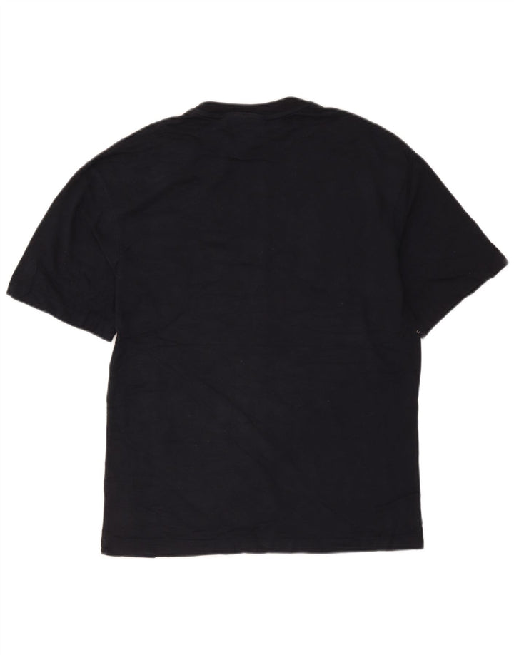 Zara Mens Graphic T-Shirt Top Small Navy Blue Cotton