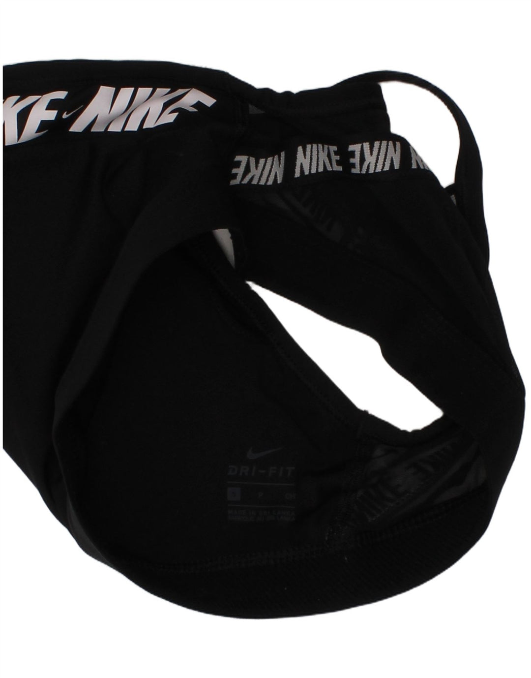 Nike Womens Padded Sport Bra Top Small Black Polyester Sports