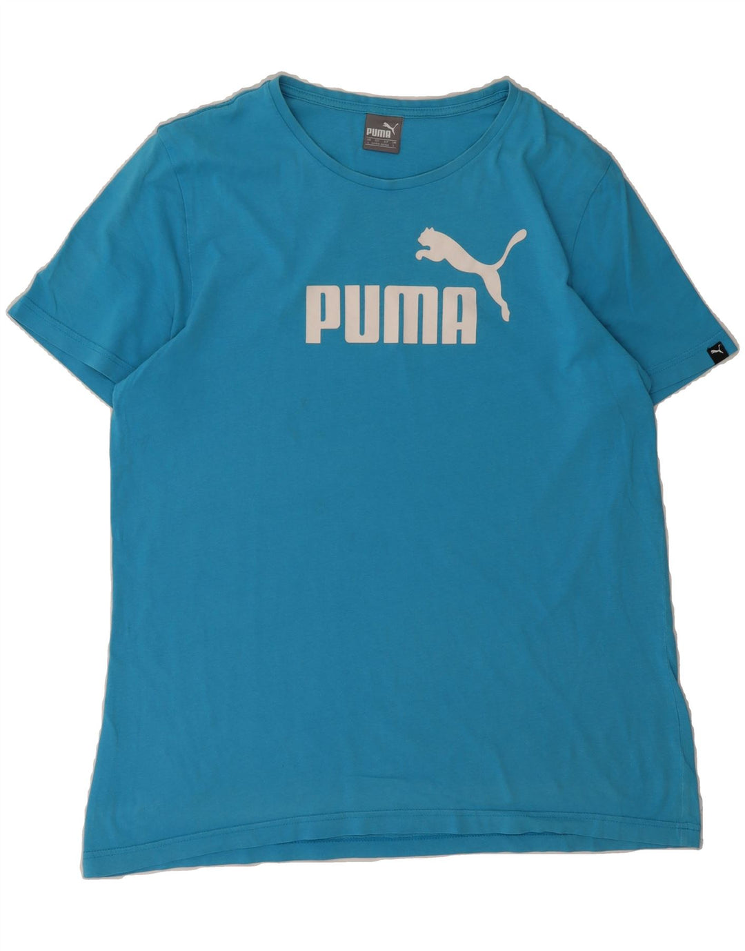 PUMA Mens Graphic T-Shirt Top Large Blue Vintage Puma and Second-Hand Puma from Messina Hembry 
