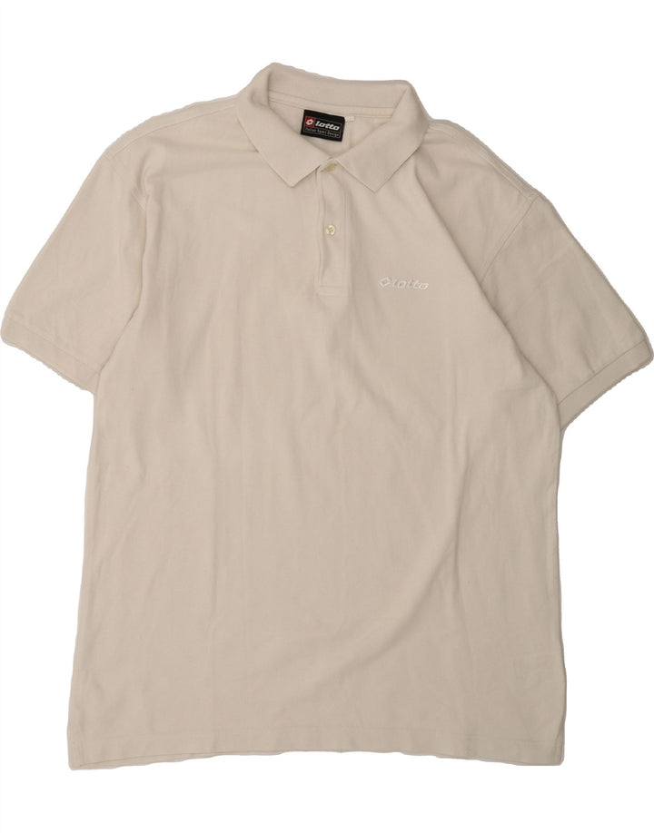 LOTTO Mens Polo Shirt XL White Cotton Vintage Lotto and Second-Hand Lotto from Messina Hembry 