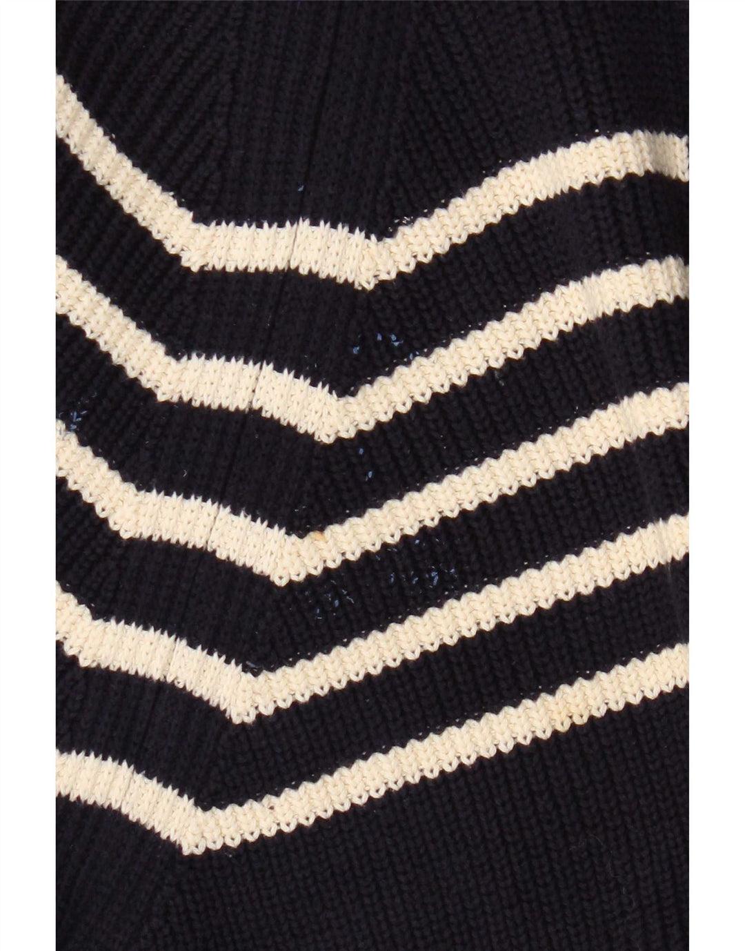 Boden Mens Zip Neck Jumper Sweater Medium Navy Blue Striped Cotton