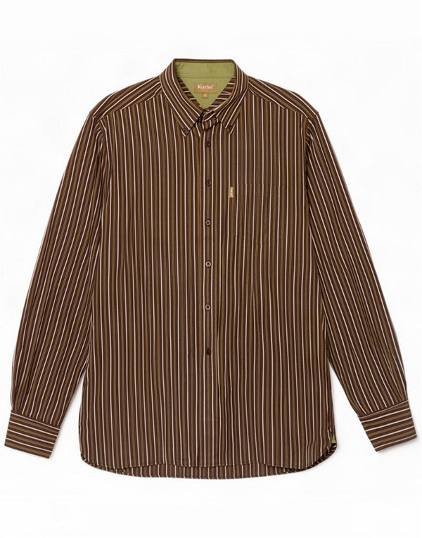 Kartel Camisa para hombre XL Marrón Algodón a rayas
