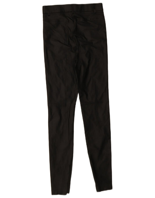 Spodnie damskie Zara Skinny ze sztucznej skóry, małe W26 L29, czarny poliester