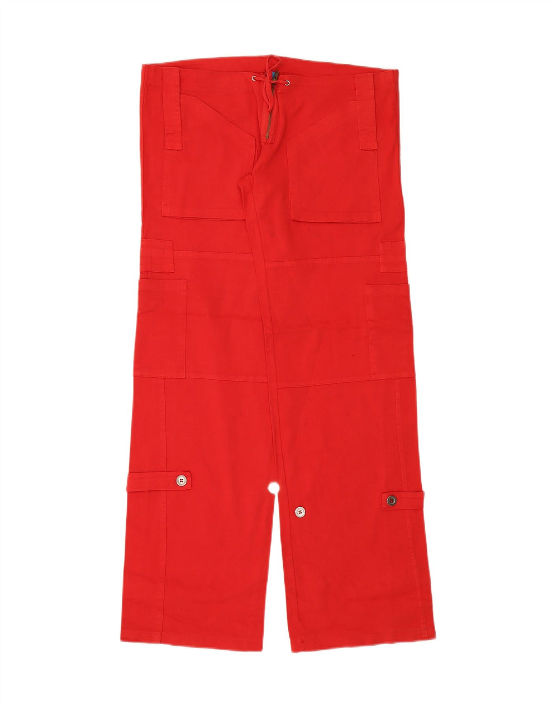 VINTAGE Womens Wide Leg Cargo Trousers W38 L33 Red Cotton Vintage Vintage and Second-Hand Vintage from Messina Hembry 