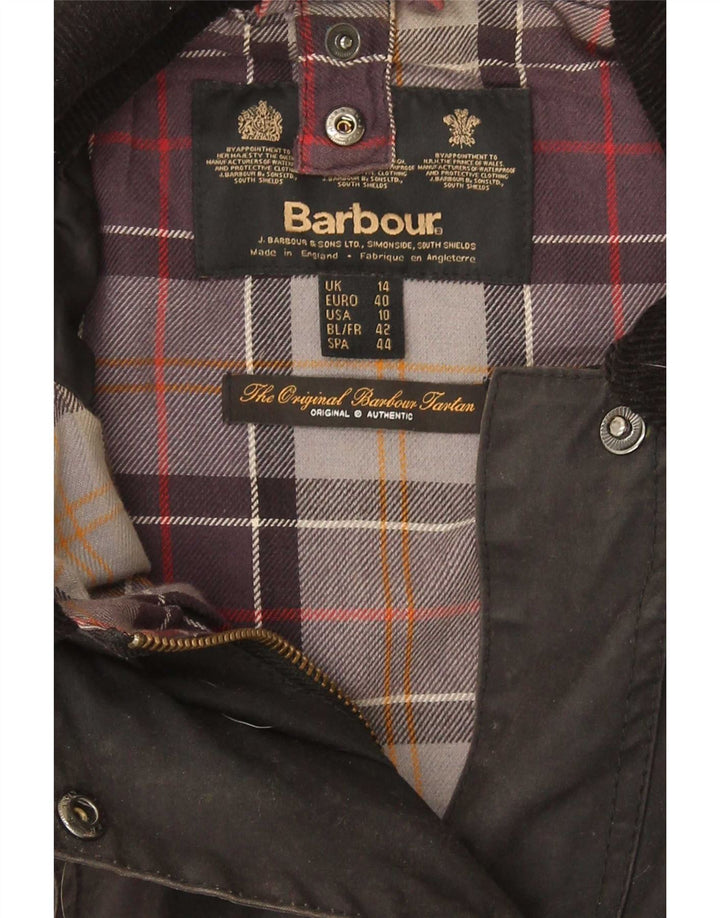 Giacca da donna in cotone cerato Barbour UK 14 grande grigio