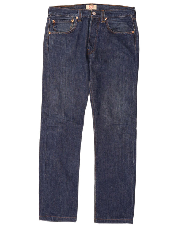 Levi's Mens 501 egyenes farmer W31 L34 sötétkék pamut