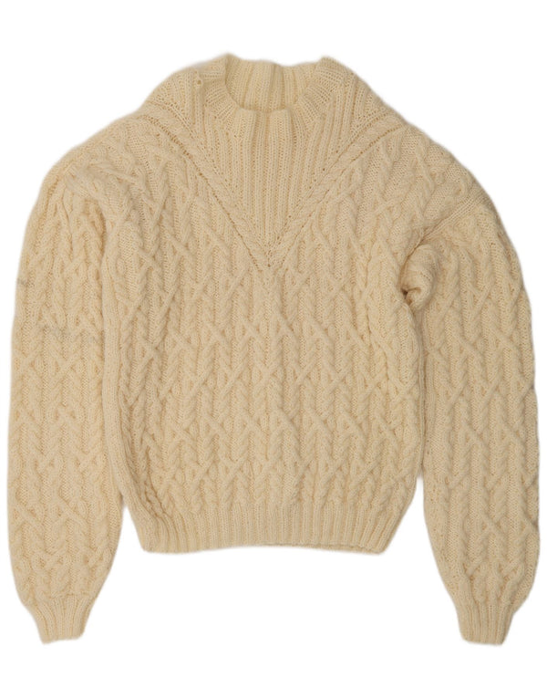 Vintage Damen Rollkragenpullover Pullover UK 18 XL Off White