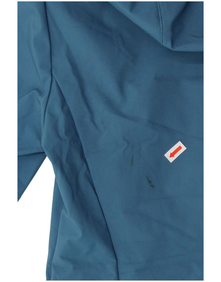 MOUNTAIN WAREHOUSE Womens Hooded Rain Jacket UK 6 XS Blue Polyester