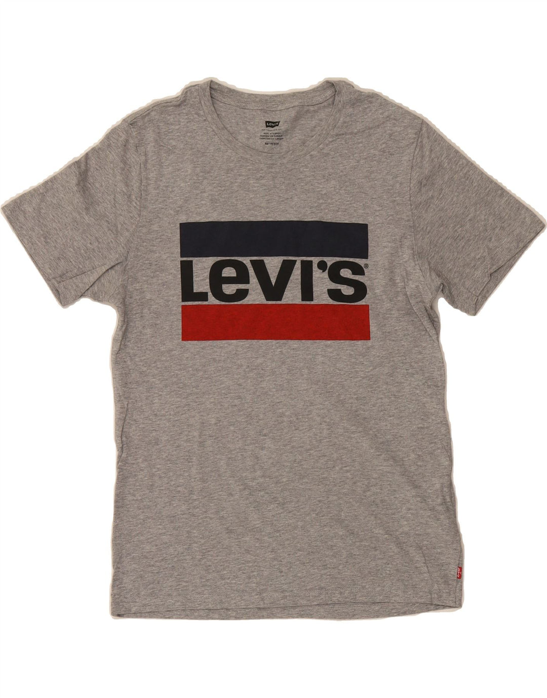 LEVI'S Mens Graphic T-Shirt Top XS Grey Cotton Vintage Levi's and Second-Hand Levi's from Messina Hembry 