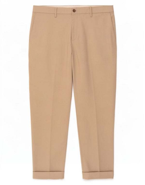 Pantaloni casual affusolati da uomo Zara EU 44 Large W34 L29 Poliestere beige