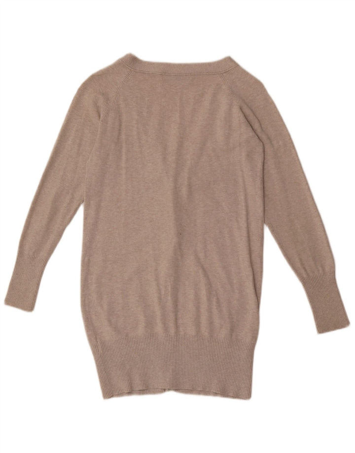 Zara Womens Cardigan Sweater UK 12 Medium Grey Flecked Cotton