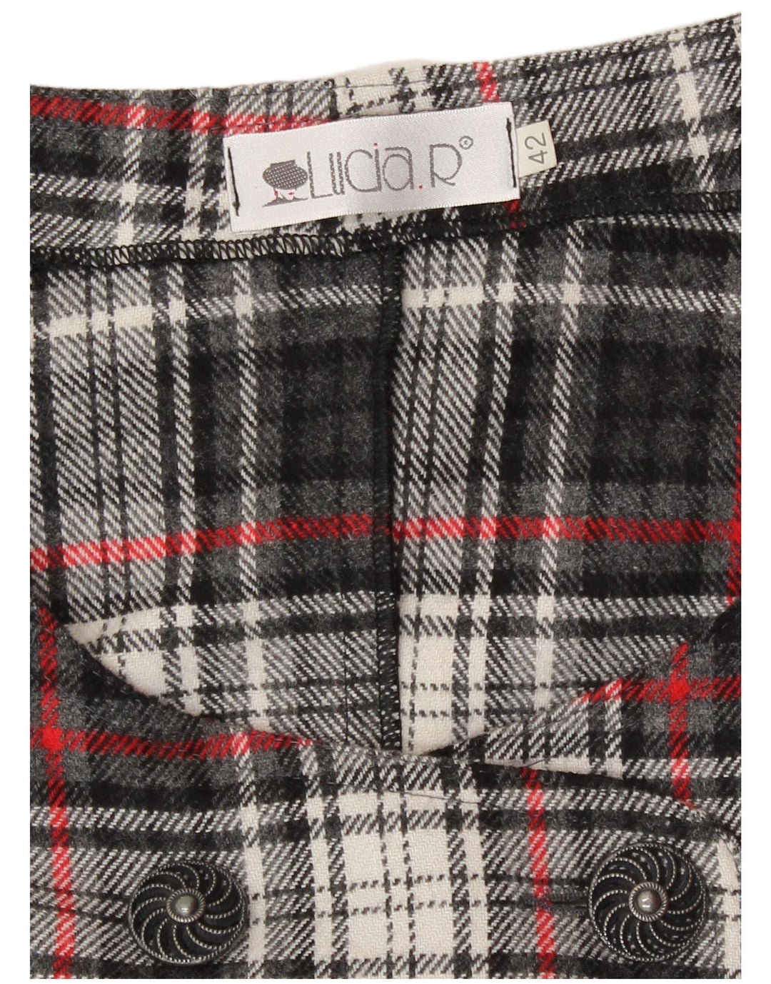 Vintage Womens Regular Fit Pinafore Dress IT 42 Medium Grey Plaid Retro