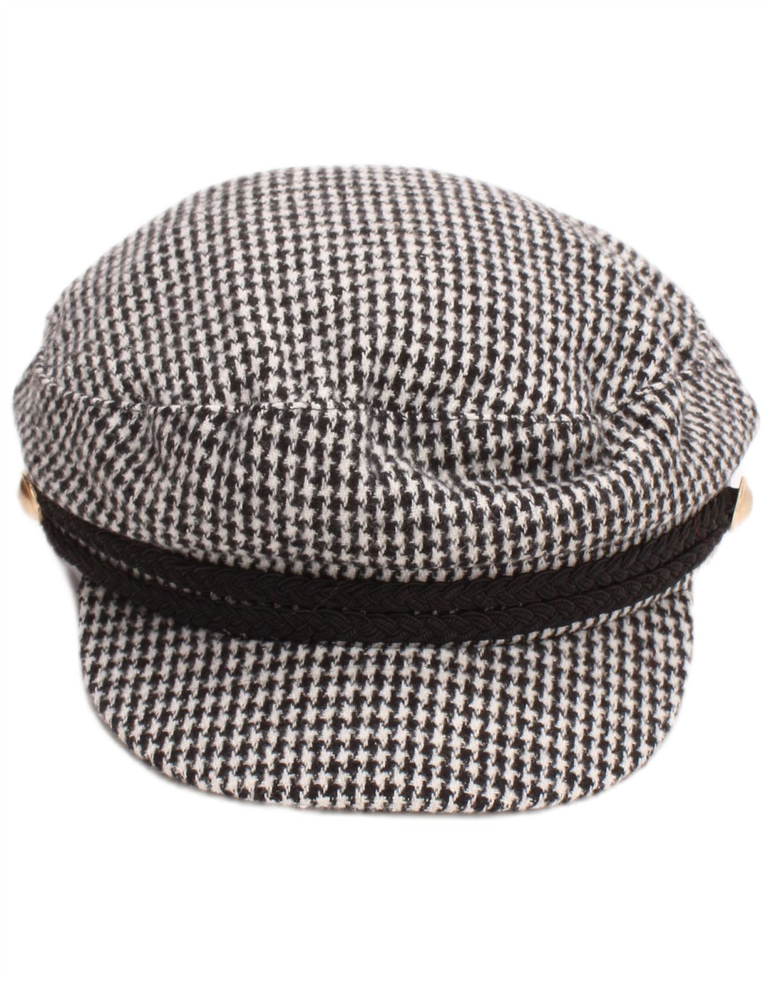 Zara Femme Casquette Newsboy Petit Pied De Poule Noir