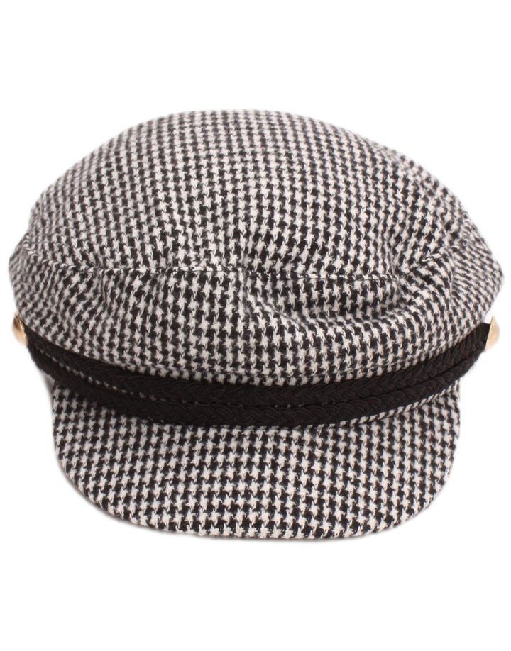 Zara Femme Casquette Newsboy Petit Pied De Poule Noir