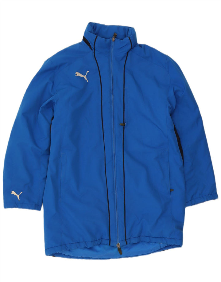 Puma Manteau coupe-vent à capuche pour homme UK 38 Bleu moyen Colourblock