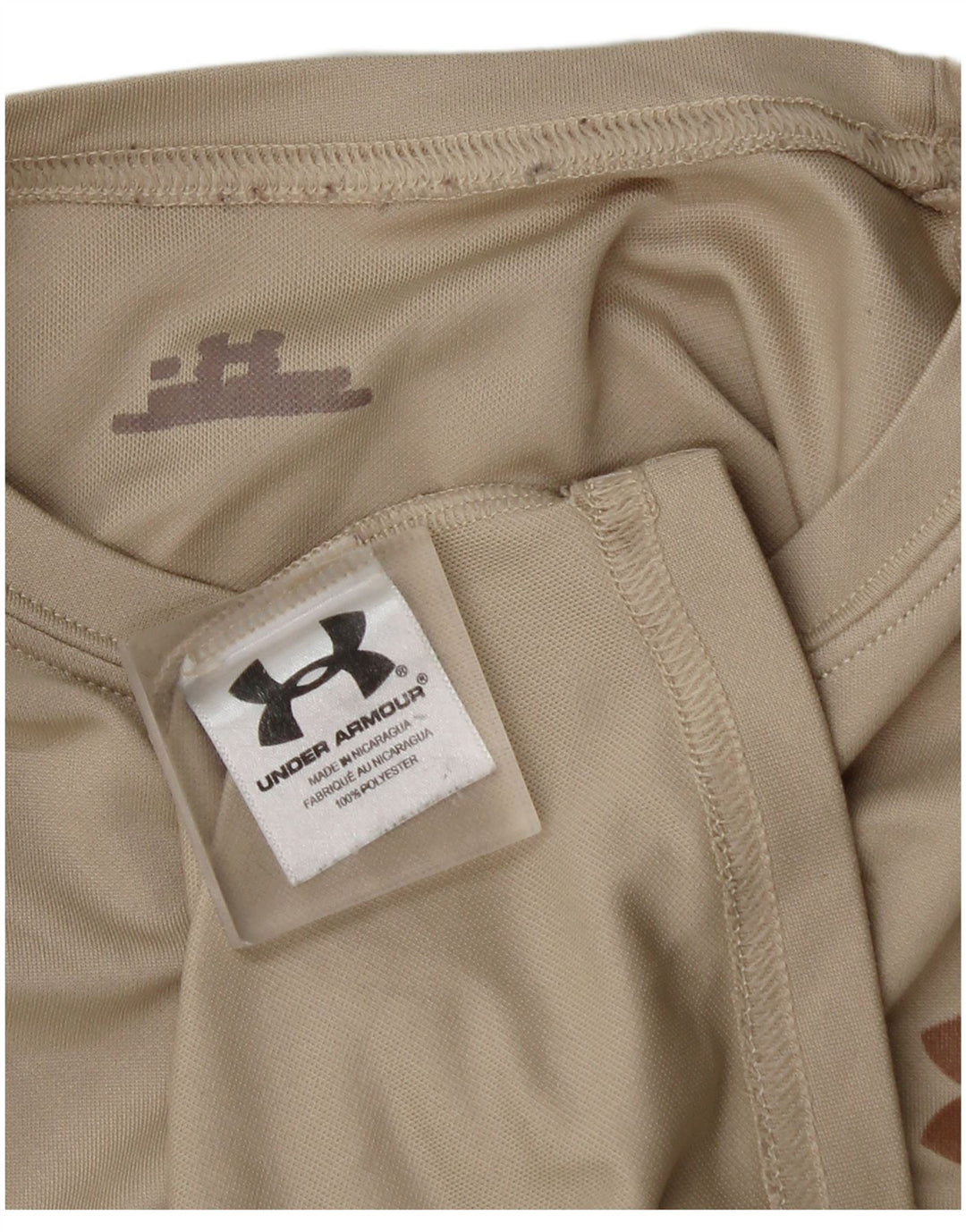 Under Armour Herre T-Shirt Top XL Beige Polyester