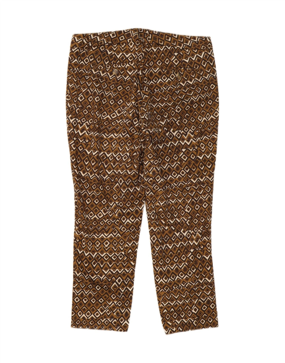 MAX MARA Womens Weekend Slim Cropped Trousers W34 L25 Brown Geometric Vintage Max Mara and Second-Hand Max Mara from Messina Hembry 