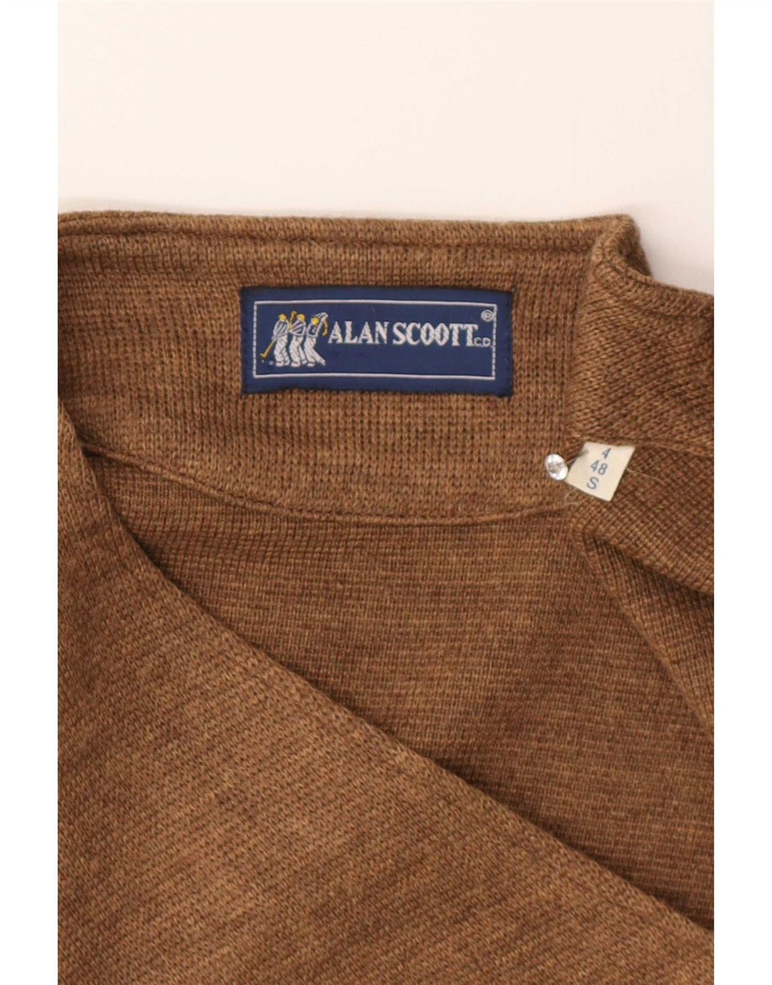 Alan Scoott Mens Knit Waistcoat IT 48 Small Brown Wool