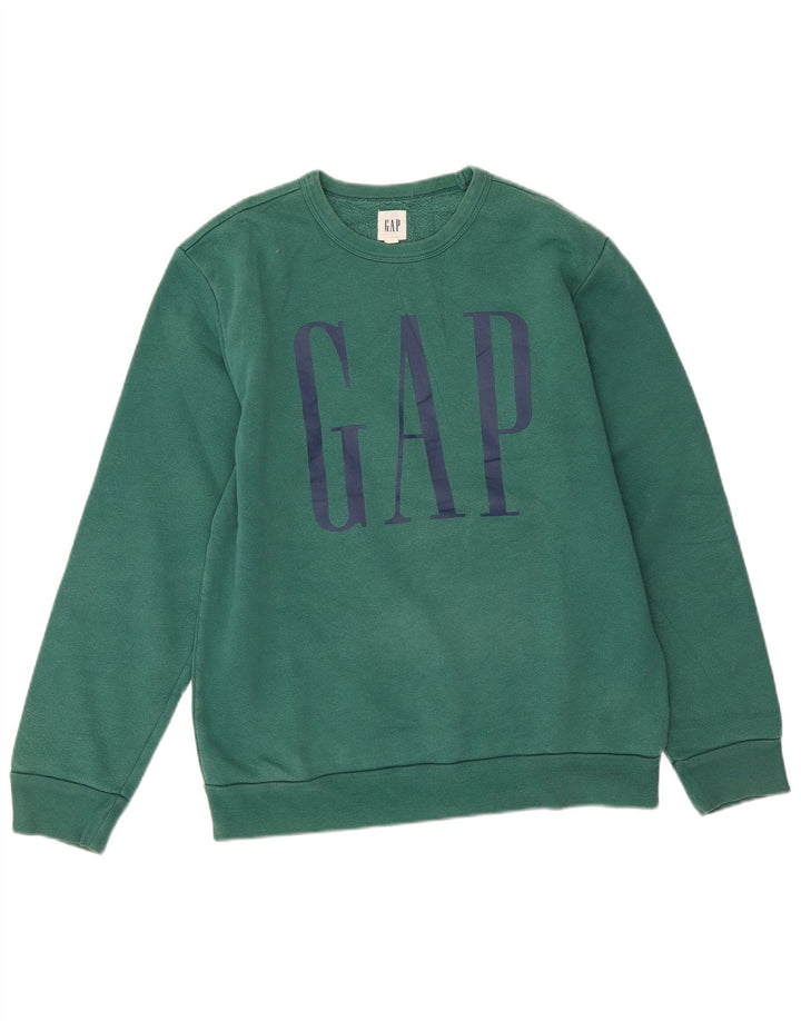 Gap Herren-Sweatshirt mit Grafik, Größe S, grüne Baumwolle