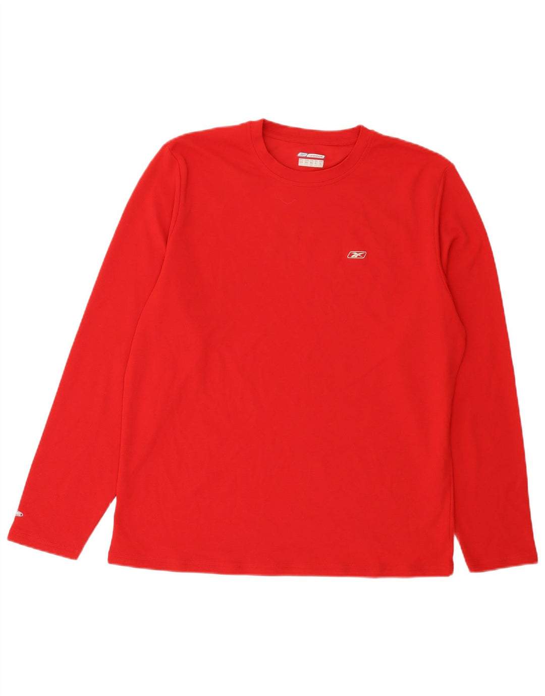 Top Reebok da uomo a manica lunga grande rosso in poliestere