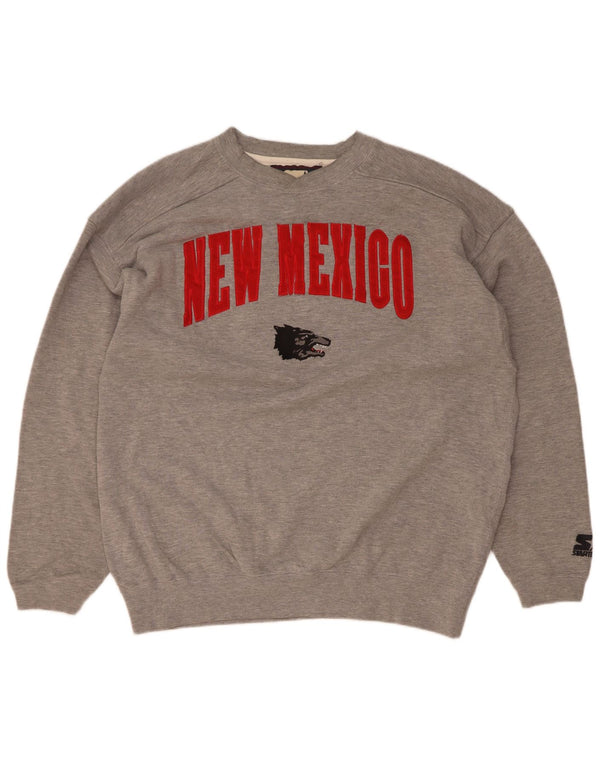 Starter Mens New Maxico State Graphic Sweatshirt Jumper Large Grey Flecked