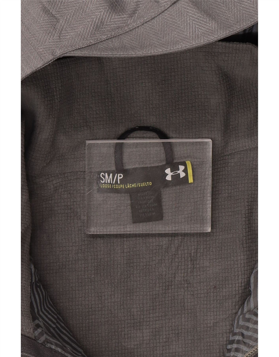 UNDER ARMOUR Mens Cougars Hooded Windbreaker Jacket UK 36 Small Grey Vintage Under Armour and Second-Hand Under Armour from Messina Hembry 