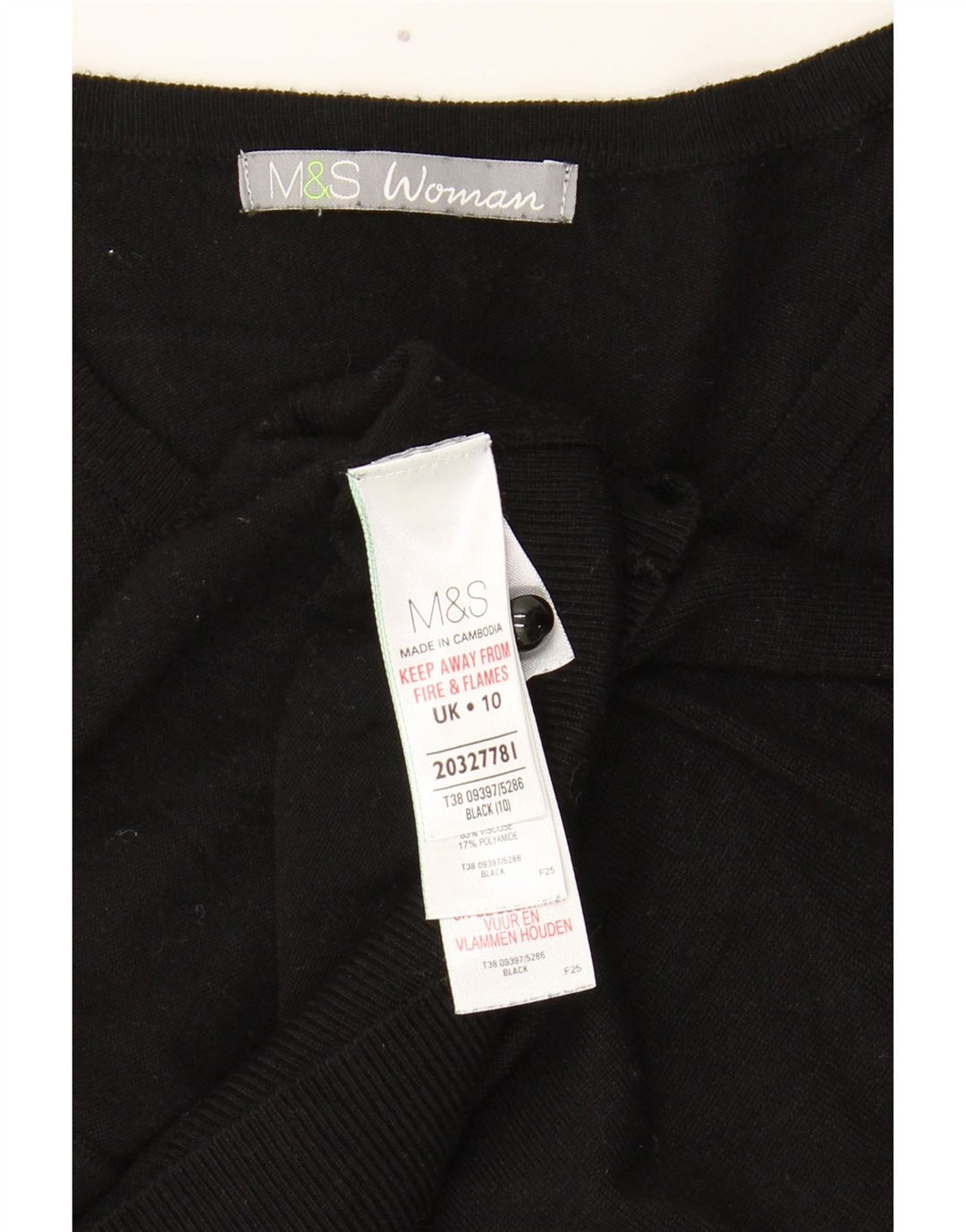 Marks & Spencer Damen-Cardigan-Pullover UK 10 Small Schwarze Viskose