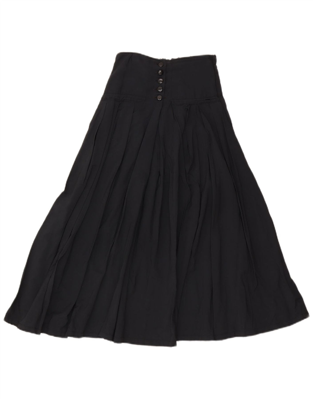Gonna lunga a pieghe vintage da donna W30 blu navy medio