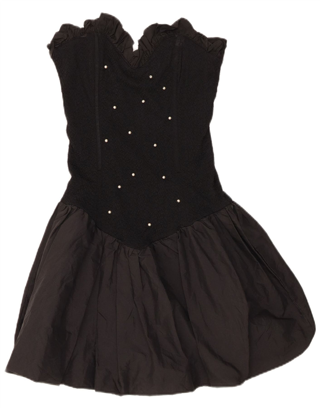 Fusion Womens Strapless Dress UK 10 Small Black Polyester