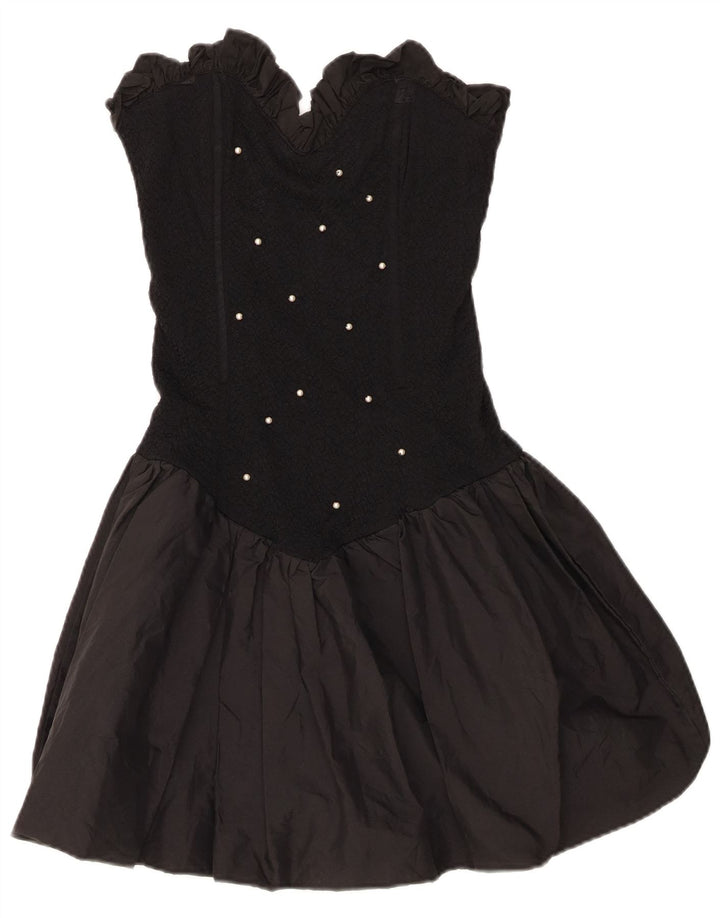Fusion Womens Strapless Dress UK 10 Small Black Polyester