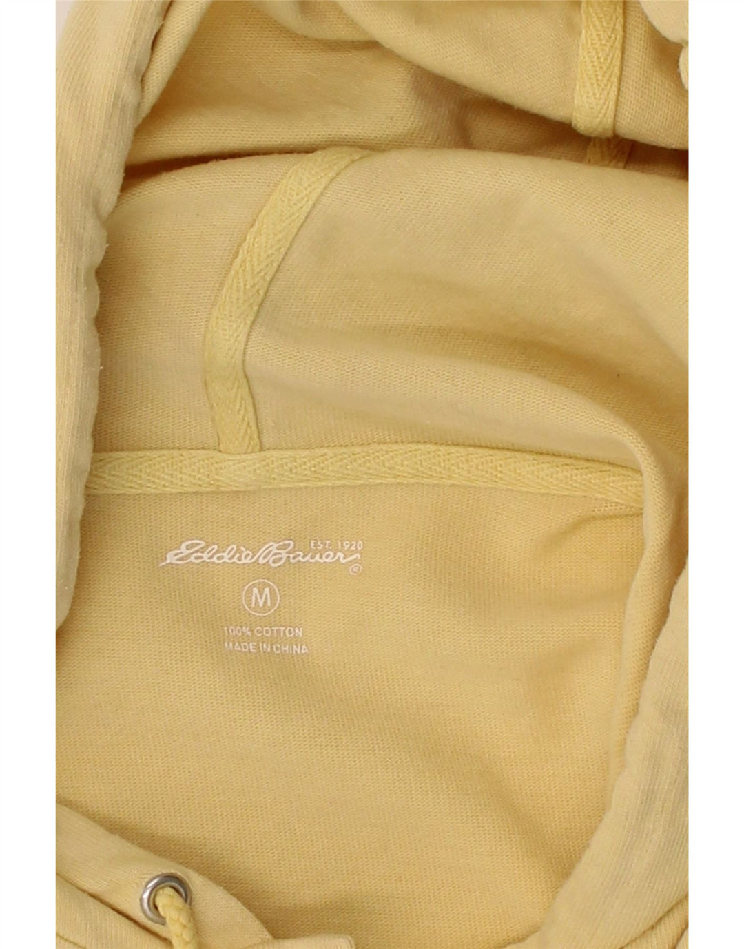 EDDIE BAUER Womens Hoodie Jumper UK 14 Medium Yellow Cotton Vintage Eddie Bauer and Second-Hand Eddie Bauer from Messina Hembry 