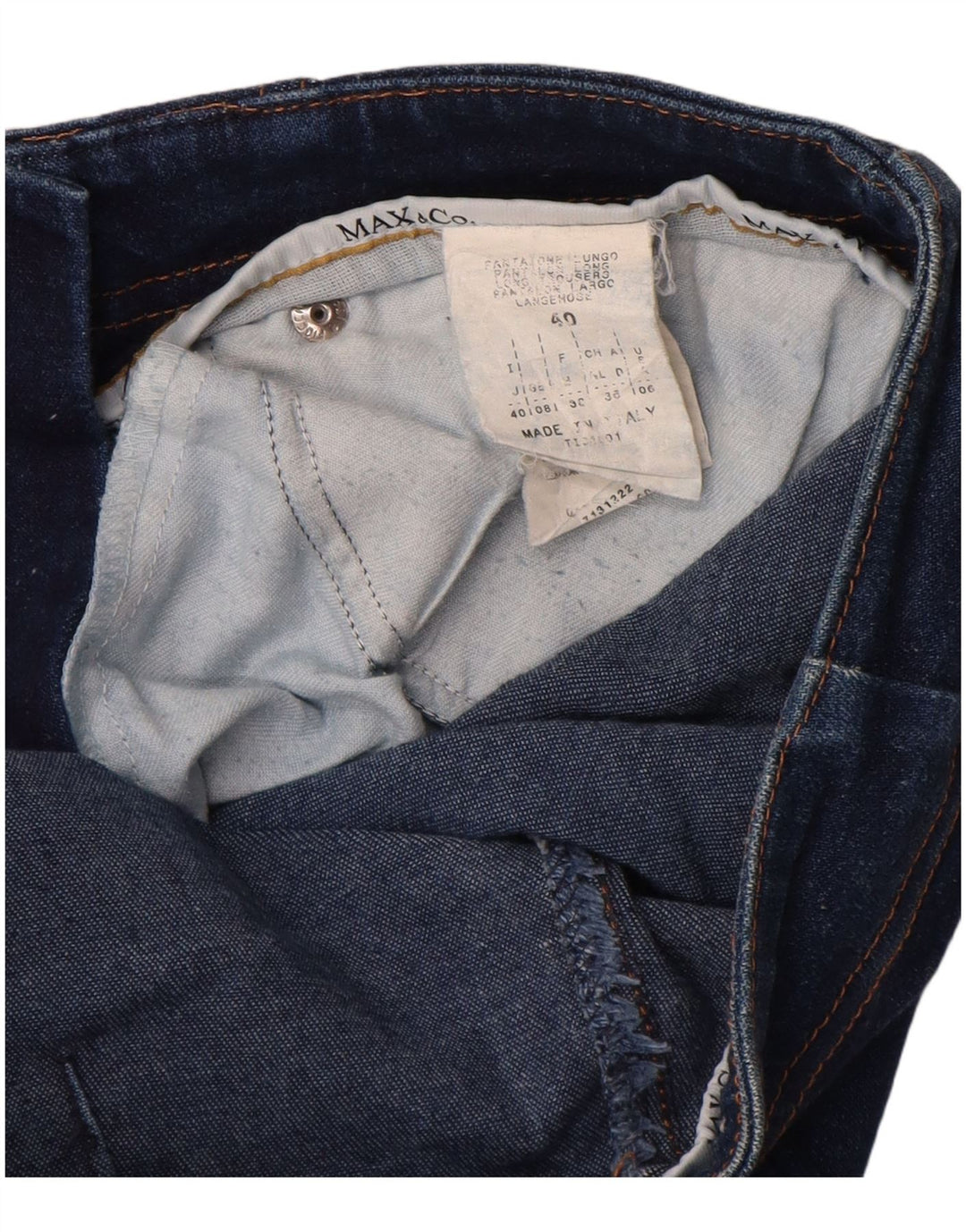 Max & Co. Dame Slim Jeans UK 8 Small W26 L32 Blue Cotton