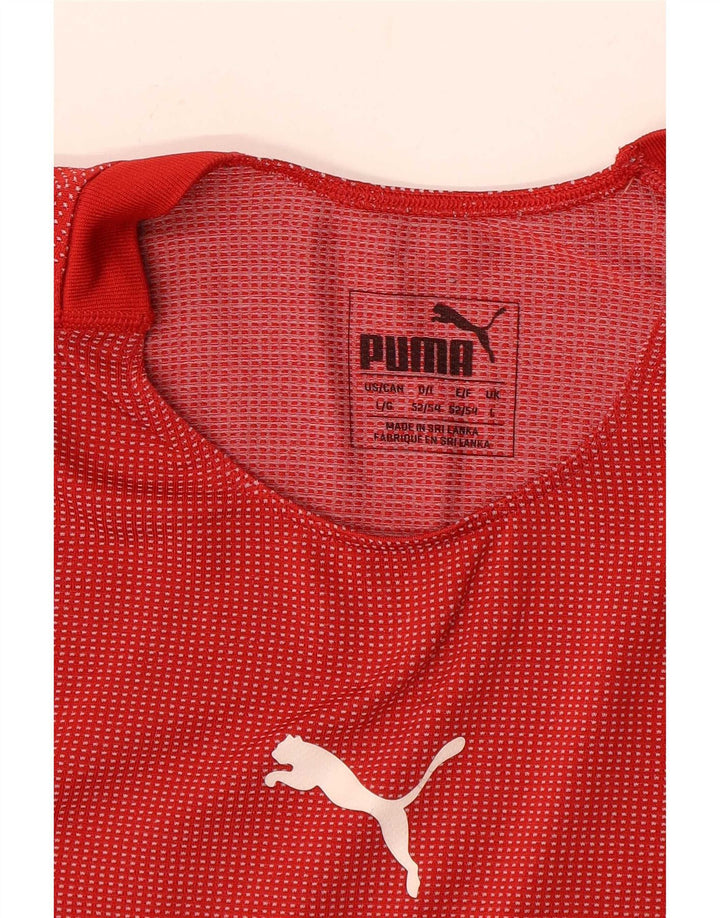 Puma Herre Grafisk T-Shirt Top Stor Rød Stribet