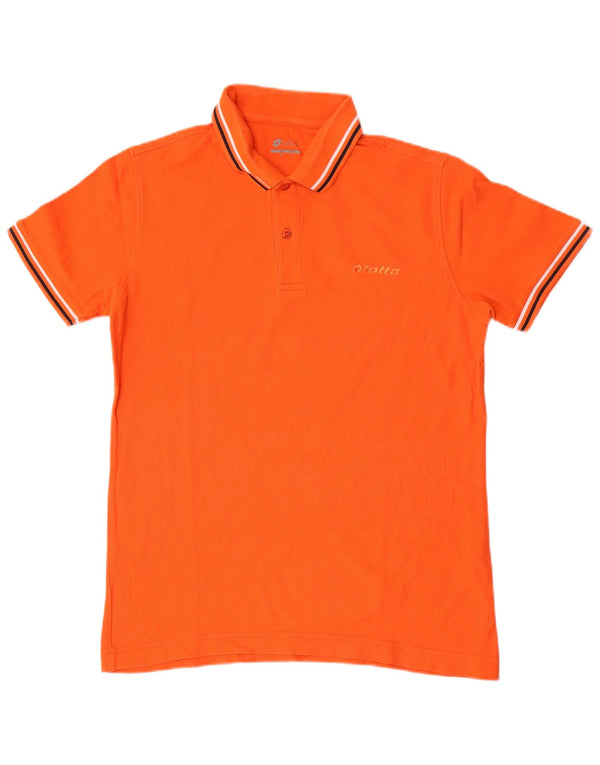 Lotto Mens Polo Shirt Medium Orange Striped