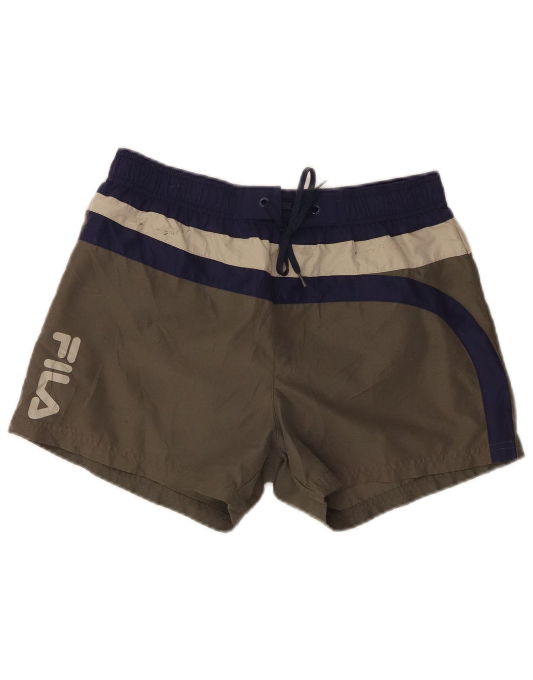 Fila Mens Graphic Swimming Shorts Small Grey Colourblock Polyester