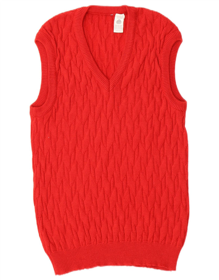 Vintage herrevest tanktop lille rød uld
