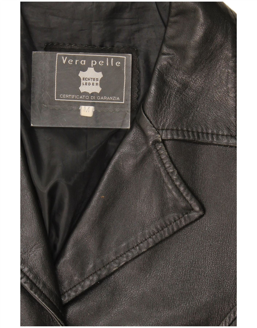 Vintage Damen Lederjacke UK 14 Mittelschwarzes Leder