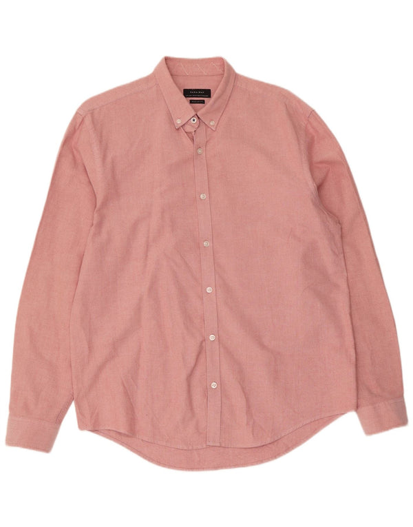Zara Herre Regular Fit Shirt Large Pink