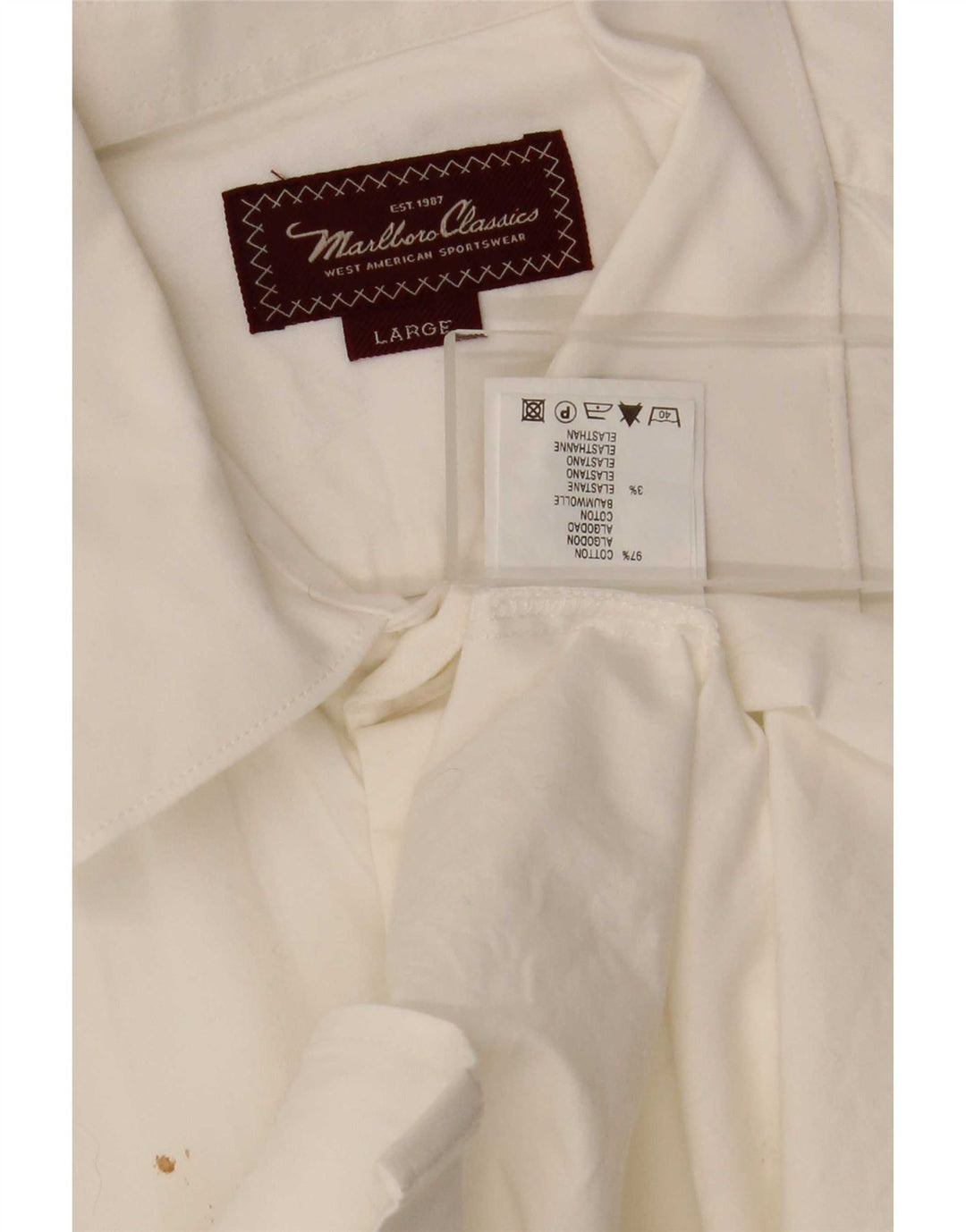 Marlboro Classics Chemise Homme Grand Coton Blanc