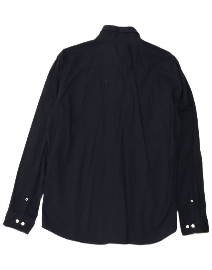 Jack & Jones Mens Shirt Large Navy Blue Cotton