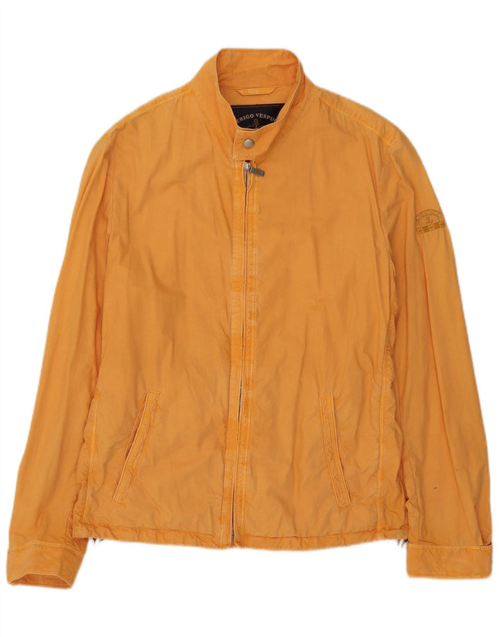 Amerigo Vespucci Mens Bomber Jacket UK 38 Medium Yellow Cotton